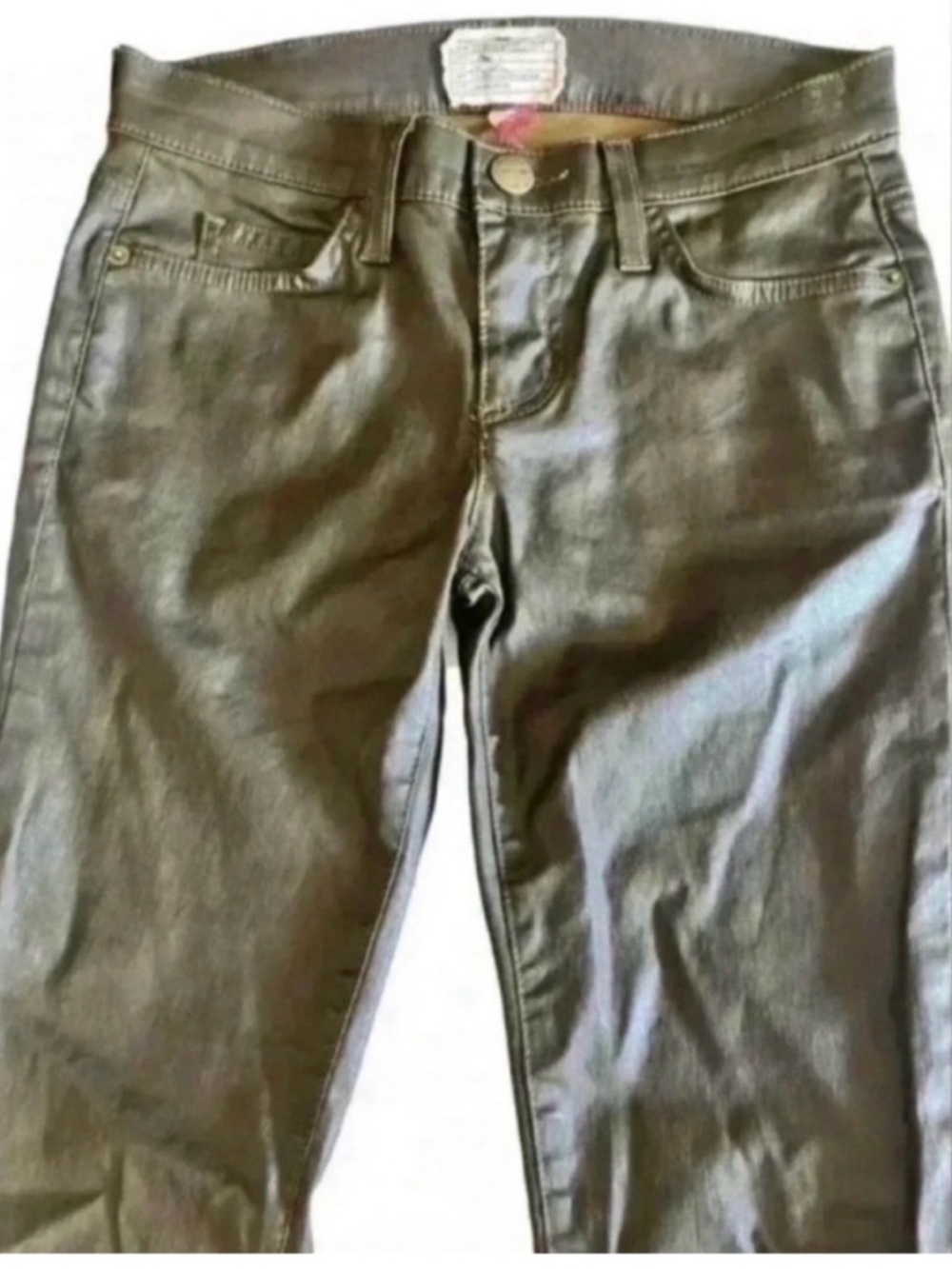 CURRENT/ELLIOTT The Ankle Skinny Coated Skinny
Pants Army Green - Picture 4 of 10